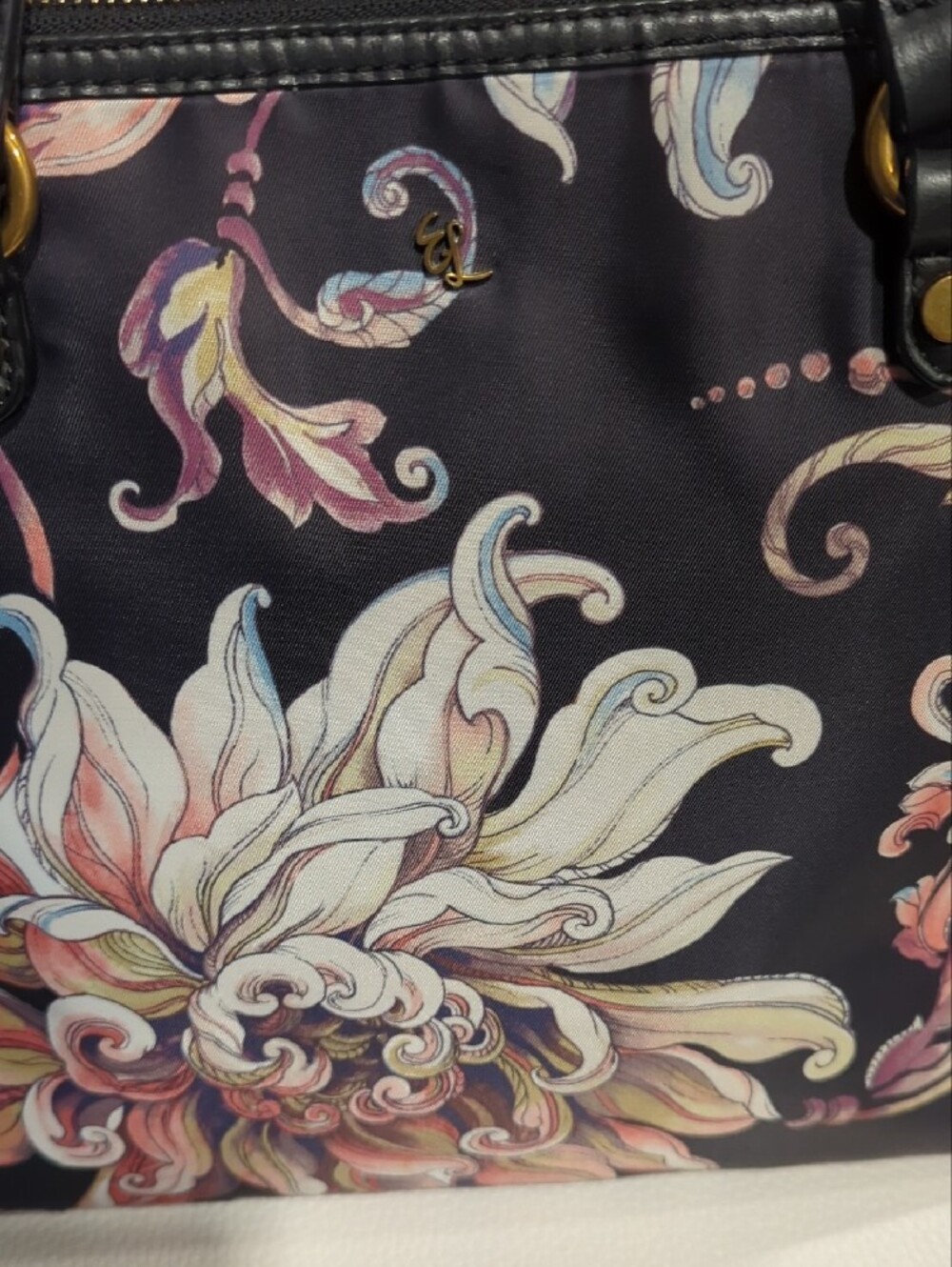 Elliott Lucca Floral Tote with Pastel Blooms - Picture 2 of 11